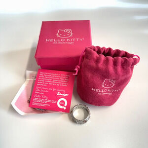 Hello Kitty For Diamonique 925 Silver Cubic Zirconia Ring Sz 9.5 w/Original Box
